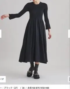 ダイアグラム　グレースコンチネンタル　ホールガーメントニットワンピース　黒