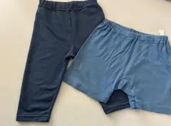 80cm ネイビー レギンス 水色 ショートパンツ セット