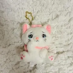 Disney マリーちゃん　おしゃれキャット　ピンクリボン　キーホルダー
