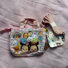 ディズニー ツムツム バッグ・ポーチ　スマホショルダー　ピンク系