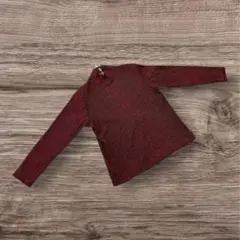 VRS 長袖ニット　コーデュロイ伸縮性　ワインレッド　フリーサイズ　ハイネック