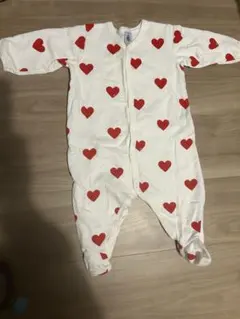 ハート柄足付きロンパース 67cm