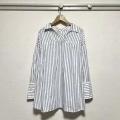 【美品】PAGE BOY(ページボーイ) 2WAYスキッパーストライプシャツ
