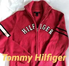 Tommy Hilfiger 赤 ジップアップセーター M
