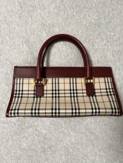 BURBERRY ハンドバッグ レザー×キャンバス ノバチェック