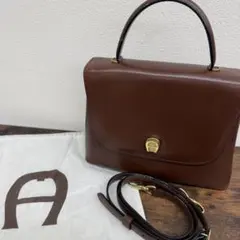 AIGNERアイグナー ハンドバッグ 革 レザー 2way ハンドバッグ