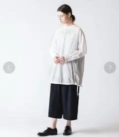 mizuiro ind ミズイロインドクルーネックドローストリングヘムチュニック