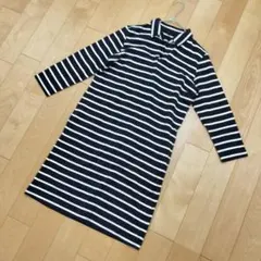 ✨ユニクロ✨UNIQLO ボーダー長袖ワンピース【M】綿100% カジュアル