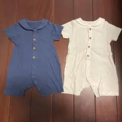 ユニクロ　襟付きロンパース 2色セット（ネイビー・ホワイト）
