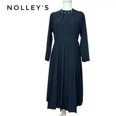 NOLLEY’S ノーリーズ パール×タック プリーツワンピ 黒