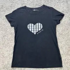 agnès b. ハート柄 ブラック Tシャツ サイズ2