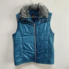 Y2K 20's ファー付きダウンベスト