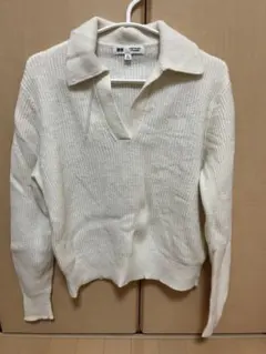 アイボリー Vネック セーター 長袖