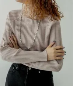 mystic　ハイネックリブニット　ピンク