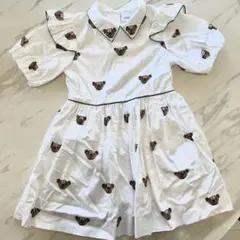 BURBERRY バーバリー ワンピース 116cm チェック 刺繍 ホワイト