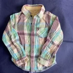 チェック柄　リバーシブル　ネルシャツ　110