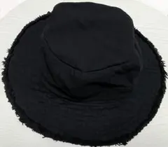 ZARA ブラック バケットハット　フリンジ　ダメージ