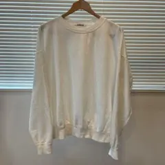 AURALEE クルーネック 薄手スエットホワイトのサムネイル