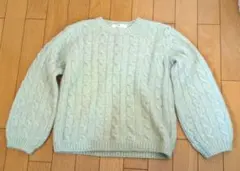 H&M ミントグリーン ケーブルニットセーター US 8/10