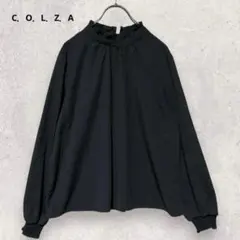 C.O.L.Z.A フリルハイネックブラウス M ブラック きれいめ フェミニン