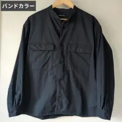 GLR バンドカラーシャツ 黒 L コットン アタリ有 雰囲気◎のサムネイル