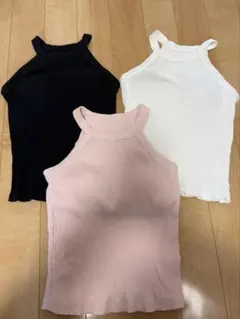 試着のみ　ホルターネックブラタンクトップ ユニクロ UNIQLO S 3枚セット