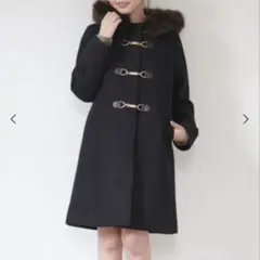 マジェスティックレゴン ファーコート ダッフルコート ブラック