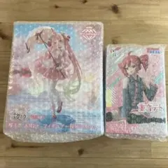 桜ミク AMP＋ 桜ドレスver.、重音テト ちょこのせフィギュア　2点セット