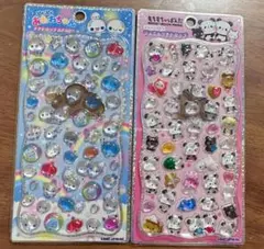 ぷくぷくあわわちゃん&もちもちパンダジュエルプチドロップステッカー2枚セットです