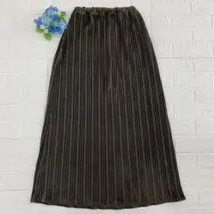 Lian リアン　ベロアロングスカート　秋冬　深めグリーン