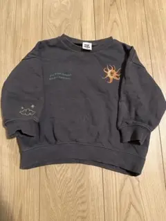 連休SALEしまむら　むくぞー　midmile 刺繍ポイントトレーナー太陽　90