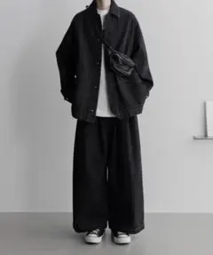 remer ルーズタックワイドヴィンテージウォッシュデニムパンツ Mサイズ