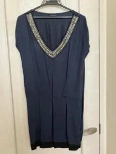ネイビー Vネック チュニック