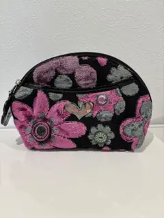Think Bee! ポーチ 花柄 ピンク ブラック マーガレットのサムネイル