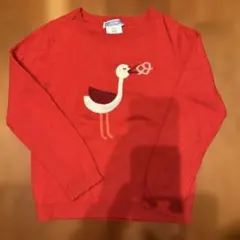 Jacadi赤いフラミンゴ刺繍ニットセーター6A