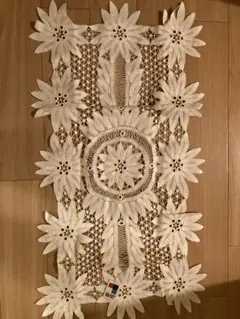 箱無し値下げ！昭和レトロ　ひまわり柄？白綿レース　セレクション テーブルセンター