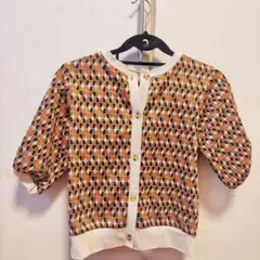 CPCM カットジャガード半袖カーディガン型プルオーバー