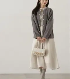 お値下げ　極美品　プロポーション　フェザー　ジャコット　グレージュ　タグ有