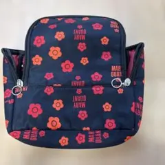 非売品MARY QUANT フラワーポーチ 中型 黒/赤