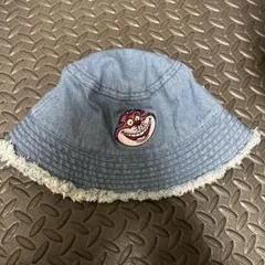 デニムフリンジバケットハット チェシャ猫刺繍