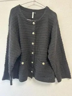 オーバーサイズ黒ニットカーディガン