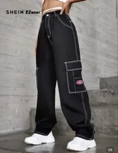SHEIN ブラック カーゴパンツ