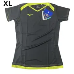 MIZUNO ミズノ レディース ゲームシャツ XL ブラック×ライムグリーン