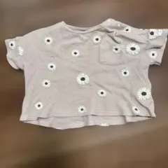 PUPPAPUPO ワッフルTシャツ 花柄 ベージュのサムネイル