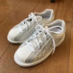 21.0cmEE ボウリングシューズ ホワイト シルバー 迷彩