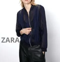 ★美品★ZARA シースルーストライプジップアップジャケット