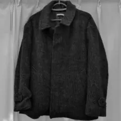 ウール混合ダークグレーコート