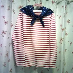 ボーダートップス♡スカーフ付き