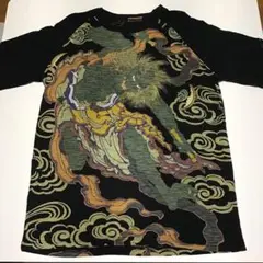 スクリプト　花旅楽団　和柄　メンズ　七分袖Tシャツ サイズL