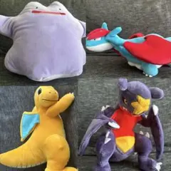 ポケモン ぬいぐるみ 4体セット ガブリアス ボーマンダ メタモン カイリューのサムネイル
